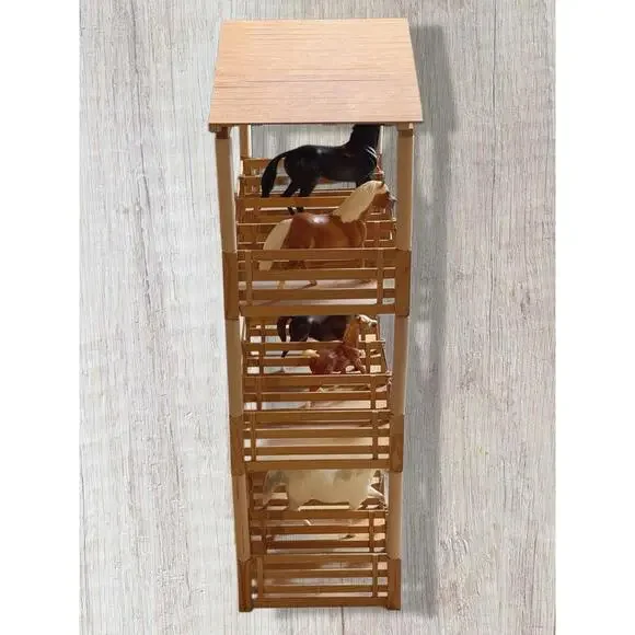 Vintage 1990s Wooden Deluxe 3-Tier Breyer Stable Barn Structure with 9 Stalls - Picture 2 of 12